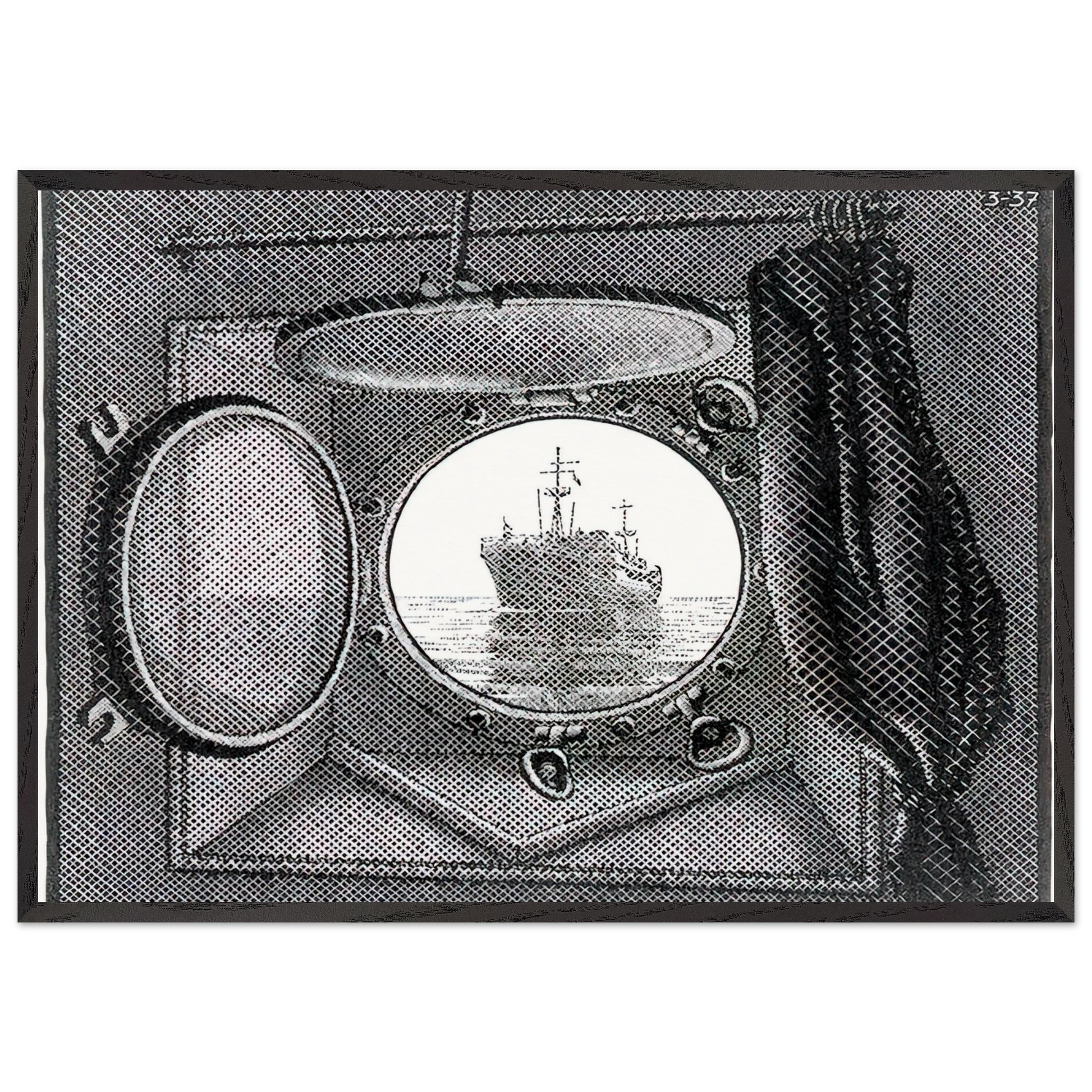 PORTHOLE - MC Escher Framed Art Print – Black Wooden Frame - Default Title - -Framed Art Print