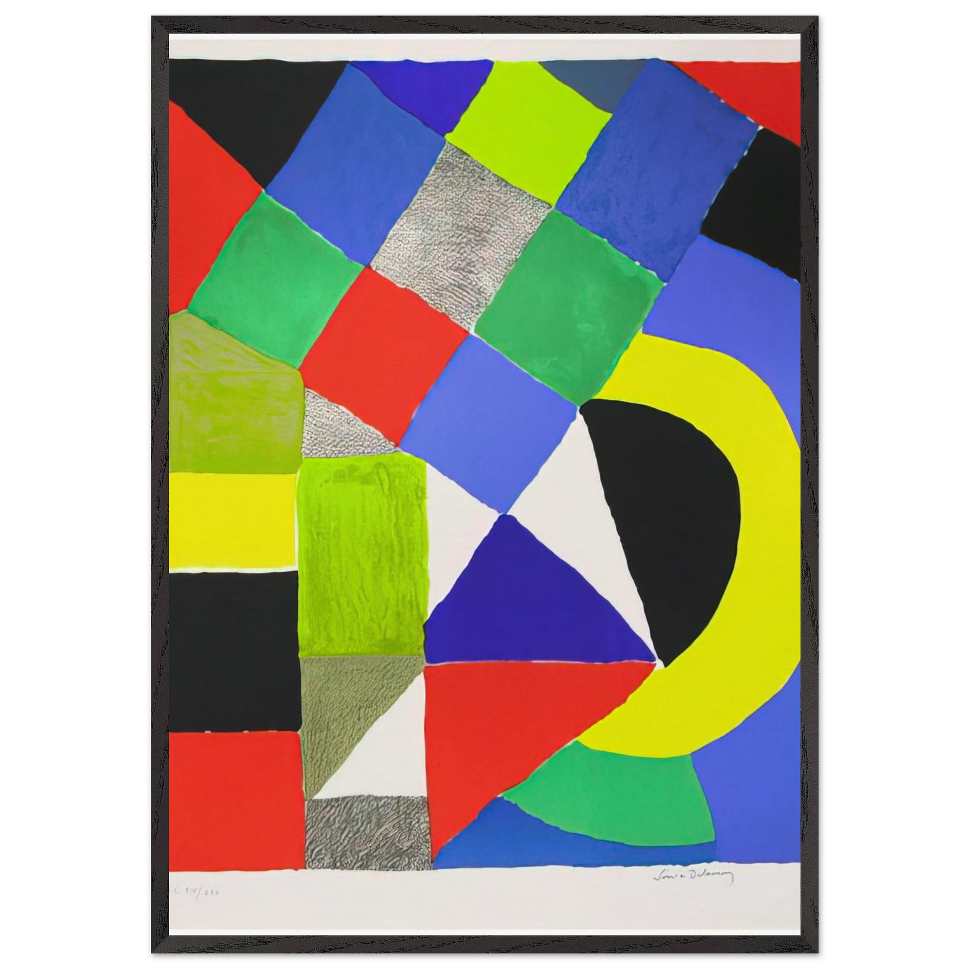 SQUARES - Sonia Delaunay Framed Art Print – Black Wooden Frame - Default Title - -Framed Art Print