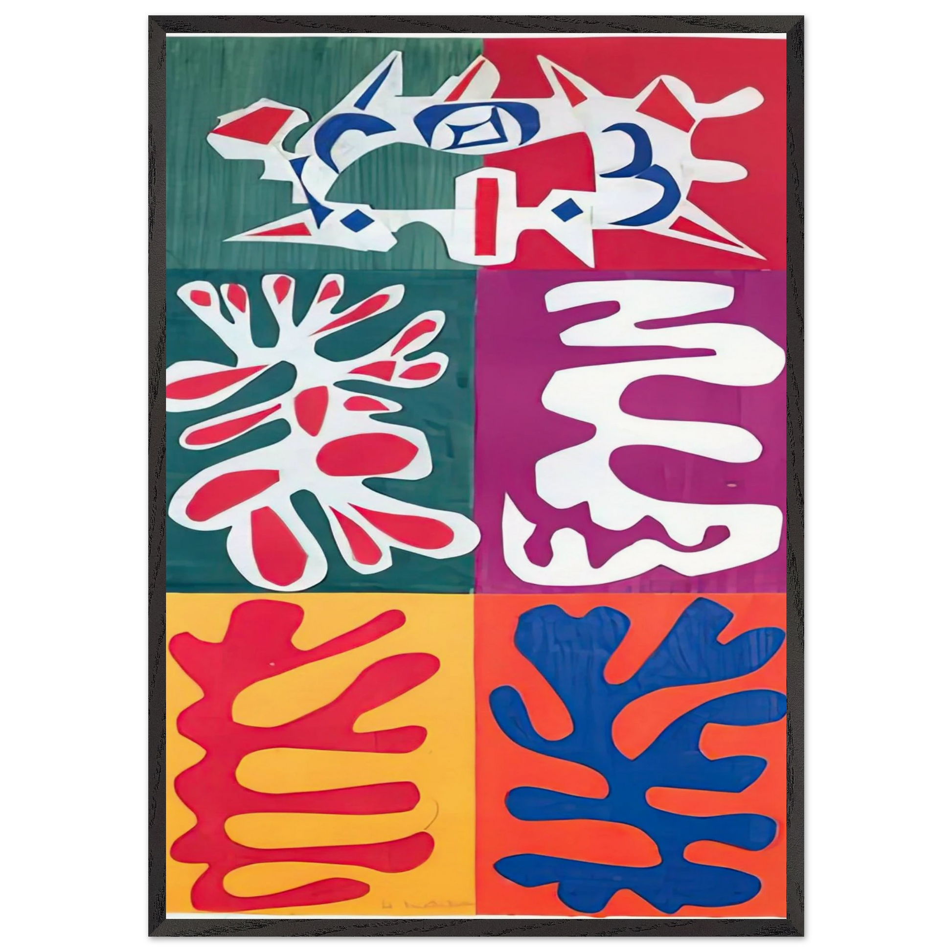 PANEL WITH MASK 1947 - Henri Matisse Framed Art Print – Black Wooden Frame - Default Title - -Framed Art Print