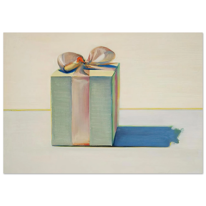 Wayne Thiebaud - Gift Box - 1971 Wall Art - 60x80 cm / 24x32 inches - Premium Wooden Framed Poster With Fine Art Paper-canvas - Black frame