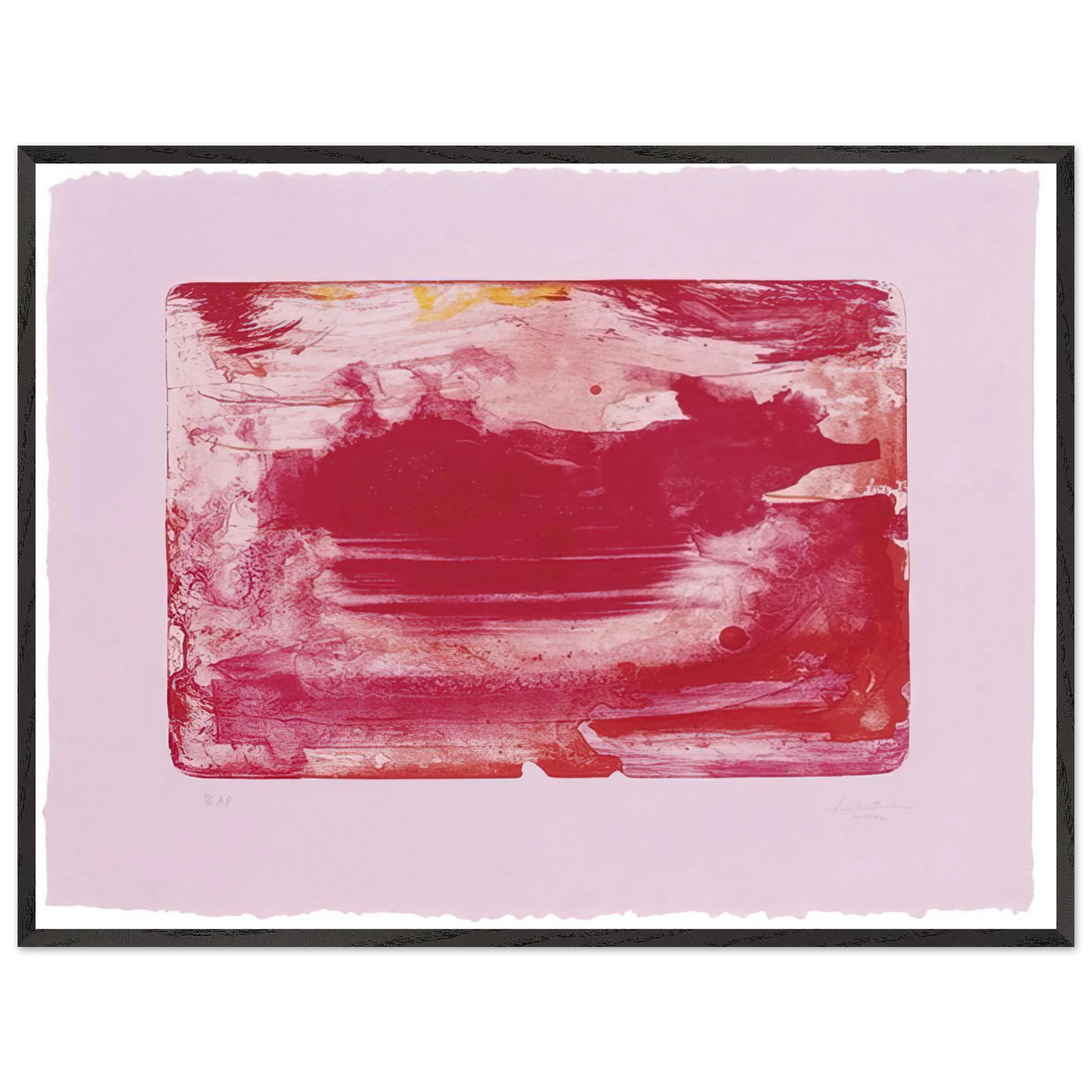 Helen Frankenthaler - The Red Sea - 1982 Wall art - 27x35 cm / 11x14 inches - Premium Wooden Framed Poster With Fine Art Paper - Black frame