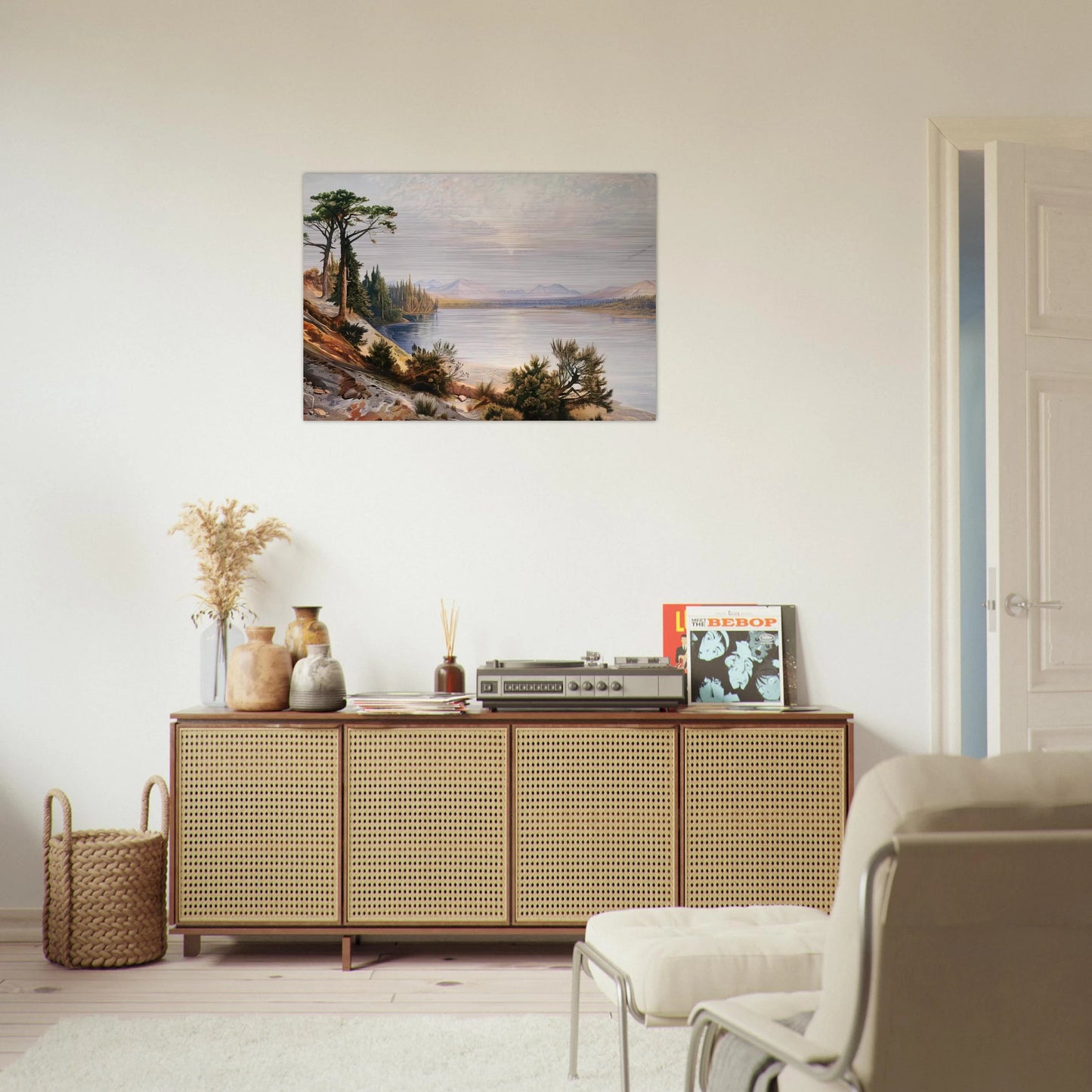 Head of Yellowstone River - Thomas Moran Brushed Aluminum Print - 70x100 cm / 28x40 inches | Thomas Moran Aluminum Print | Thomas Moran Prints