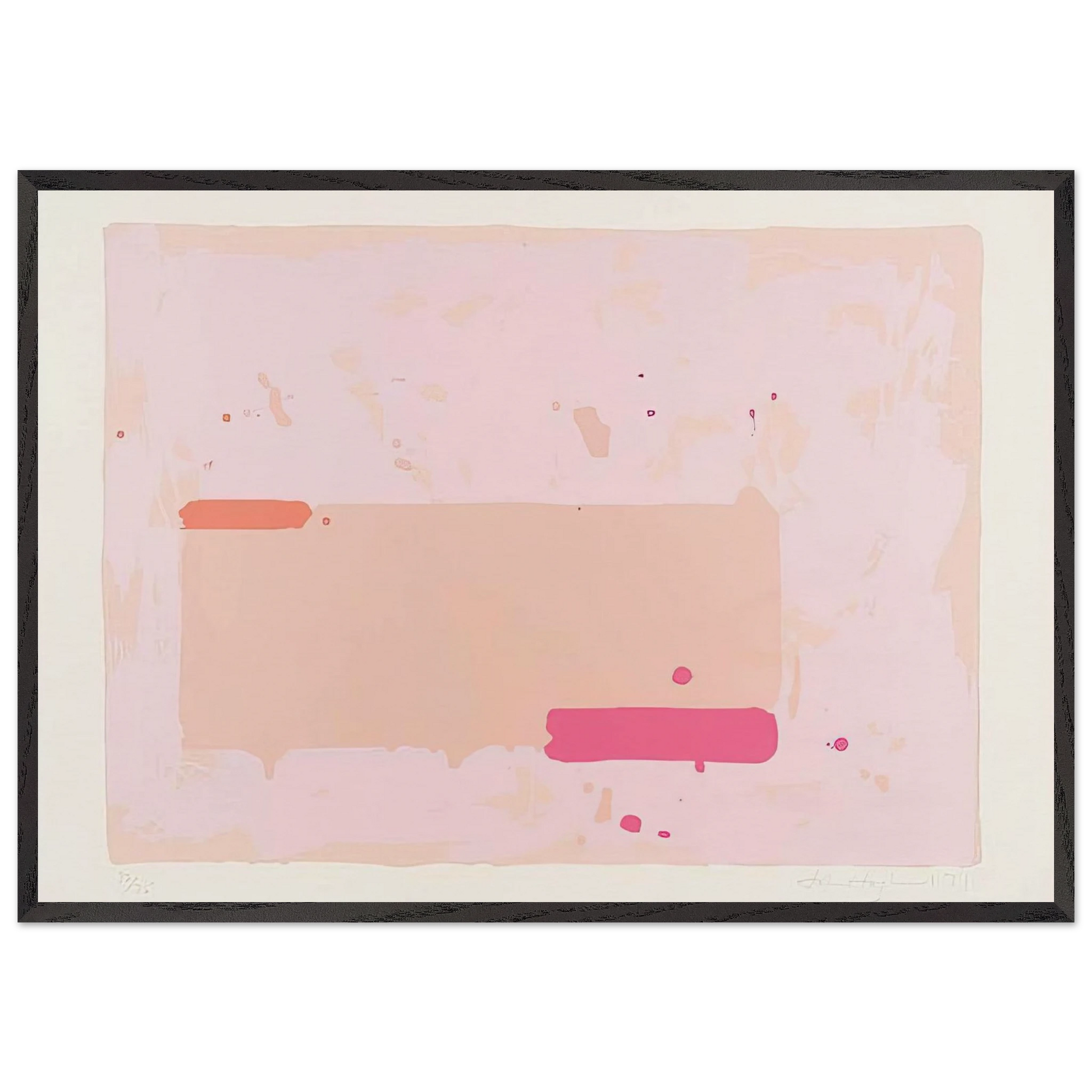 Orange Pink - 1971 - John Hoyland Framed Art Print – Black Wooden Frame - Default Title - -Framed Art Print
