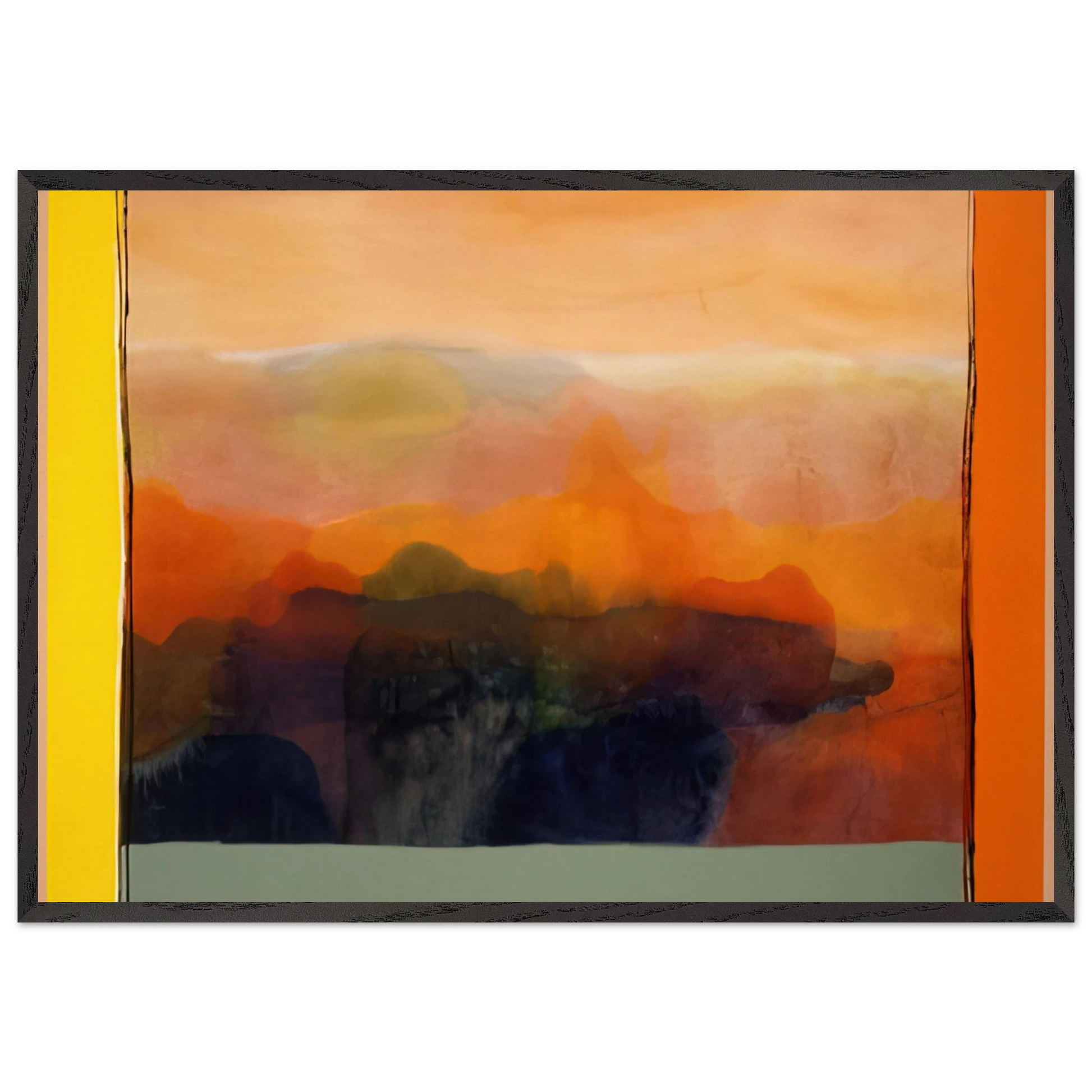 Valley of Stone - 1989 - Ronnie Landfield Framed Art Print – Black Wooden Frame - Default Title - -Framed Art Print