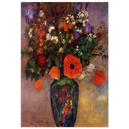 VASE DE FLEURS - Odilon Redon Brushed Aluminum Print - 70x100 cm / 28x40 inches | Odilon Redon Aluminum Print | Odilon Redon Prints