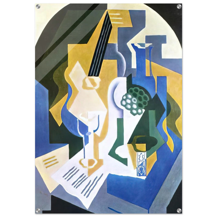STILL LIFE WITH FRUIT BOWL AND MANDOLIN 1919 - Juan Gris Acrylic Print - 70x100 cm / 28x40″ inches