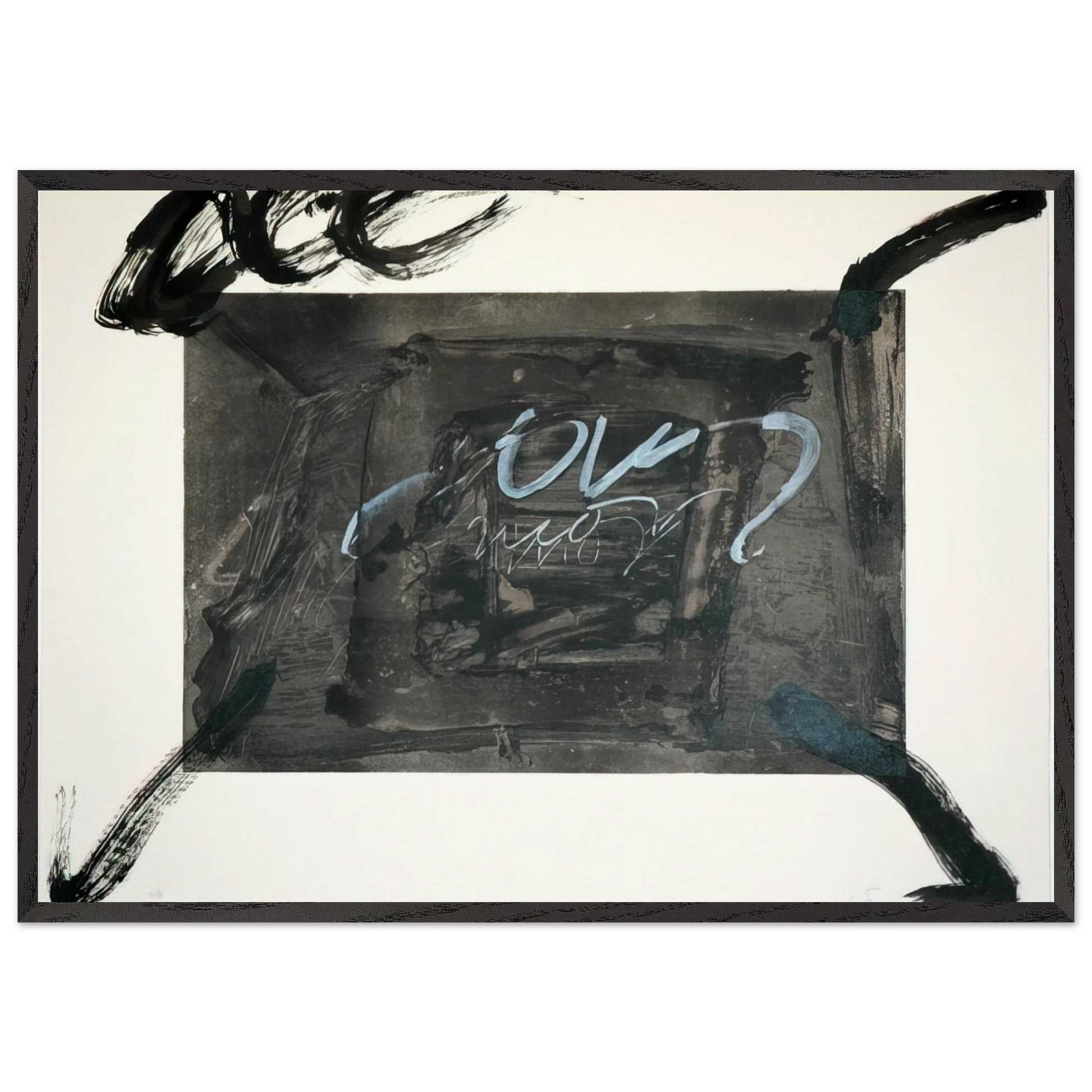 QUATRE GESTES NOIRS 1983 - Antoni Tapies Framed Art Print – Black Wooden Frame - Default Title - -Framed Art Print