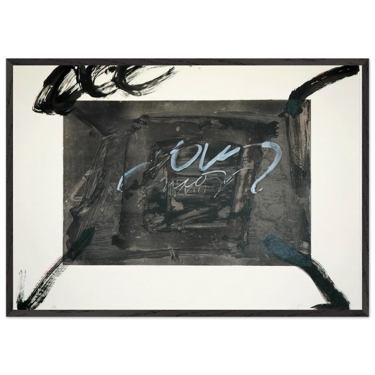 QUATRE GESTES NOIRS 1983 - Antoni Tapies Framed Art Print – Black Wooden Frame - Default Title - -Framed Art Print