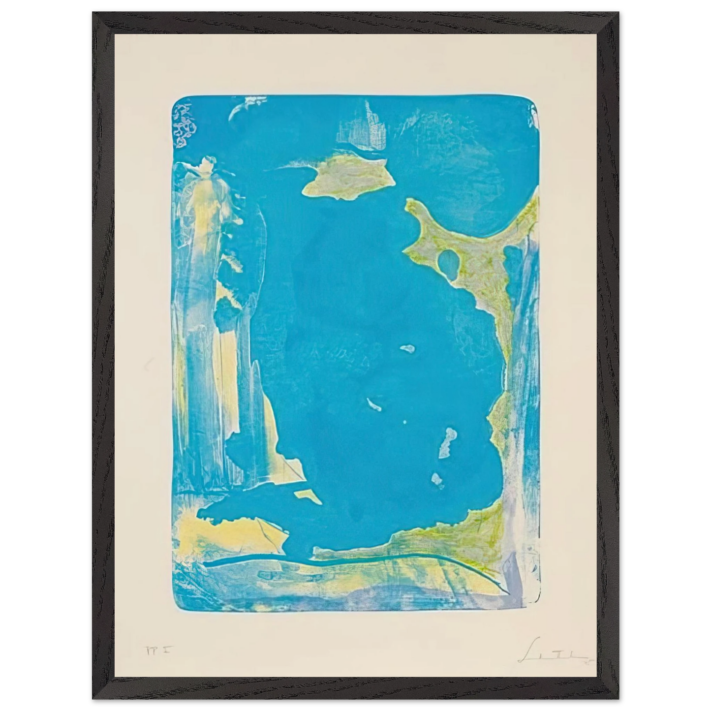 Helen Frankenthaler - Reflections IV - 1995 Wall art - A2 (42 x 59.4  cm) - Premium Wooden Framed Poster With Fine Art Paper - Black frame