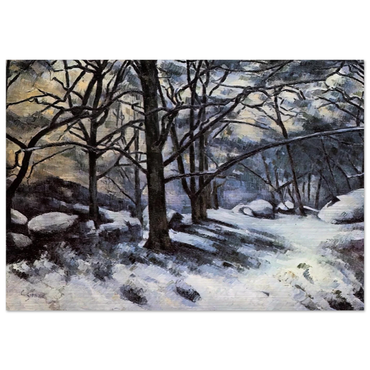 Melting Snow. Fontainbleau - Paul Cézanne Brushed Aluminum Print - 70x100 cm / 28x40 inches | Paul Cézanne Aluminum Print | Paul Cézanne Prints