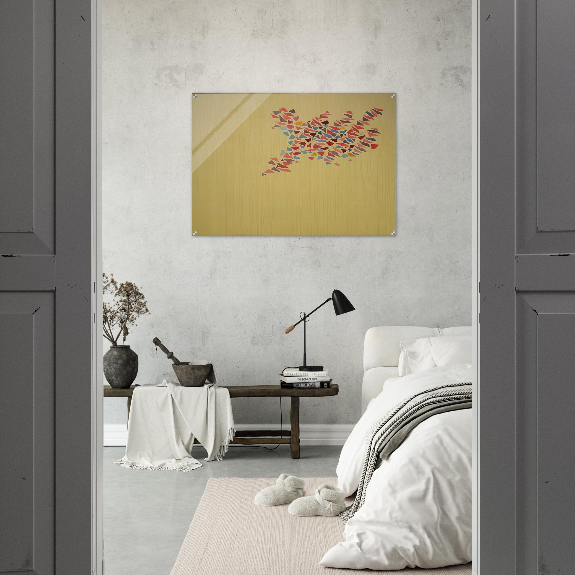 Colors on Pale Yellow - 1975 - Robert Goodnough Acrylic Print - 70x100 cm / 28x40″ inches | Robert Goodnough Wall Art | Robert Goodnough Prints