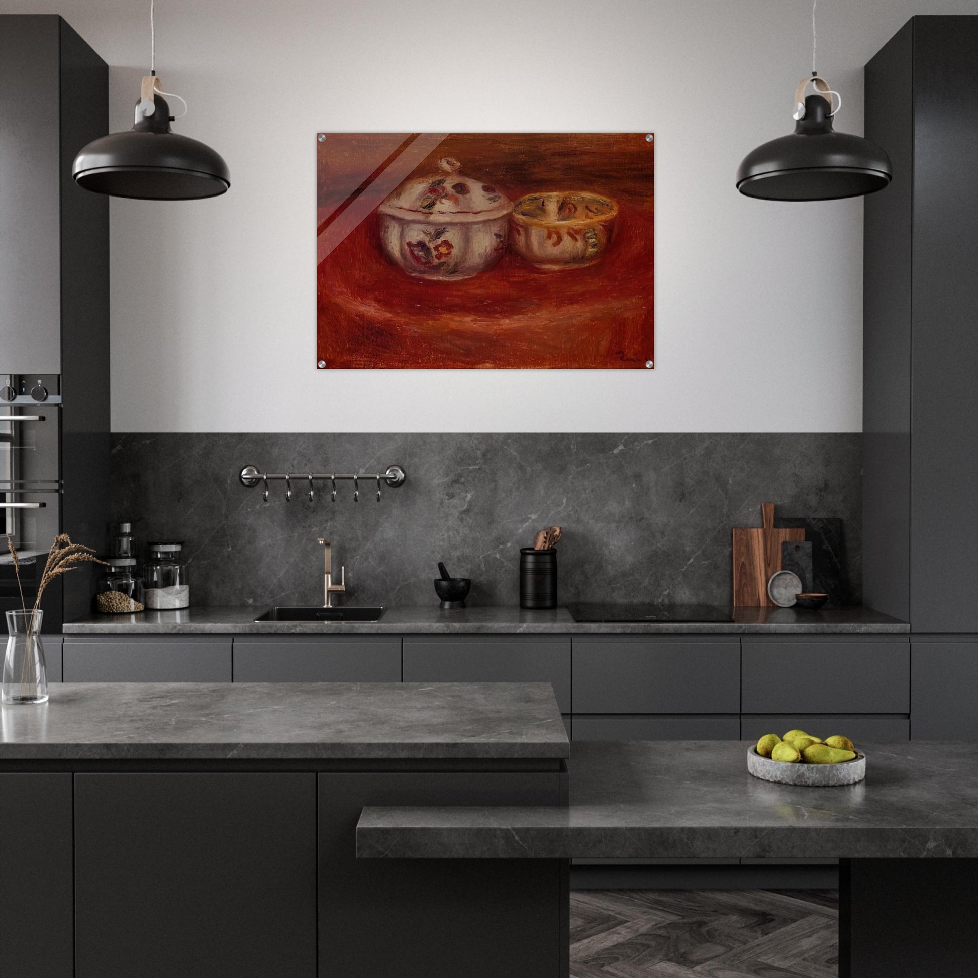 Sugar Bowl and Earthenware Bowl - Pierre-Auguste Renoir Acrylic Print - 70x100 cm / 28x40″ inches