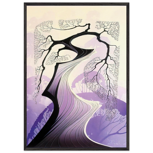 Carmel Cypress - Eyvind Earle Framed Art Print – Black Wooden Frame - Default Title - -Framed Art Print