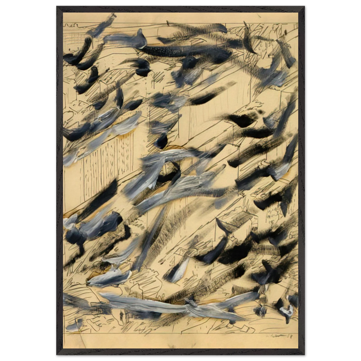 TOWNSCAPE 1968 6 - Gerhard Richter 70x100 cm / 28x40 inches Framed Art Print – Black Wooden Frame