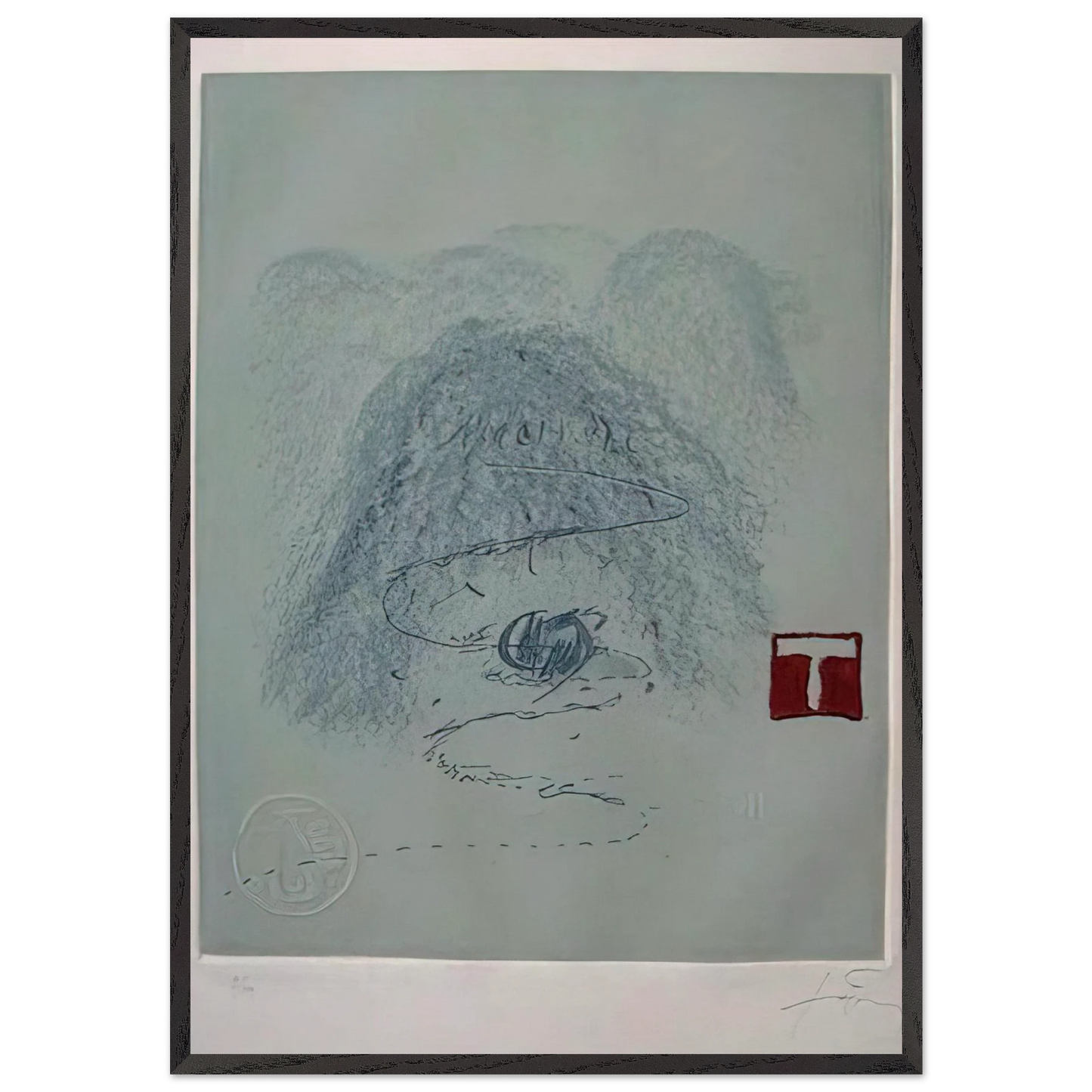 APARICIONS 3 1982 - Antoni Tapies Framed Art Print – Black Wooden Frame - Default Title - -Framed Art Print