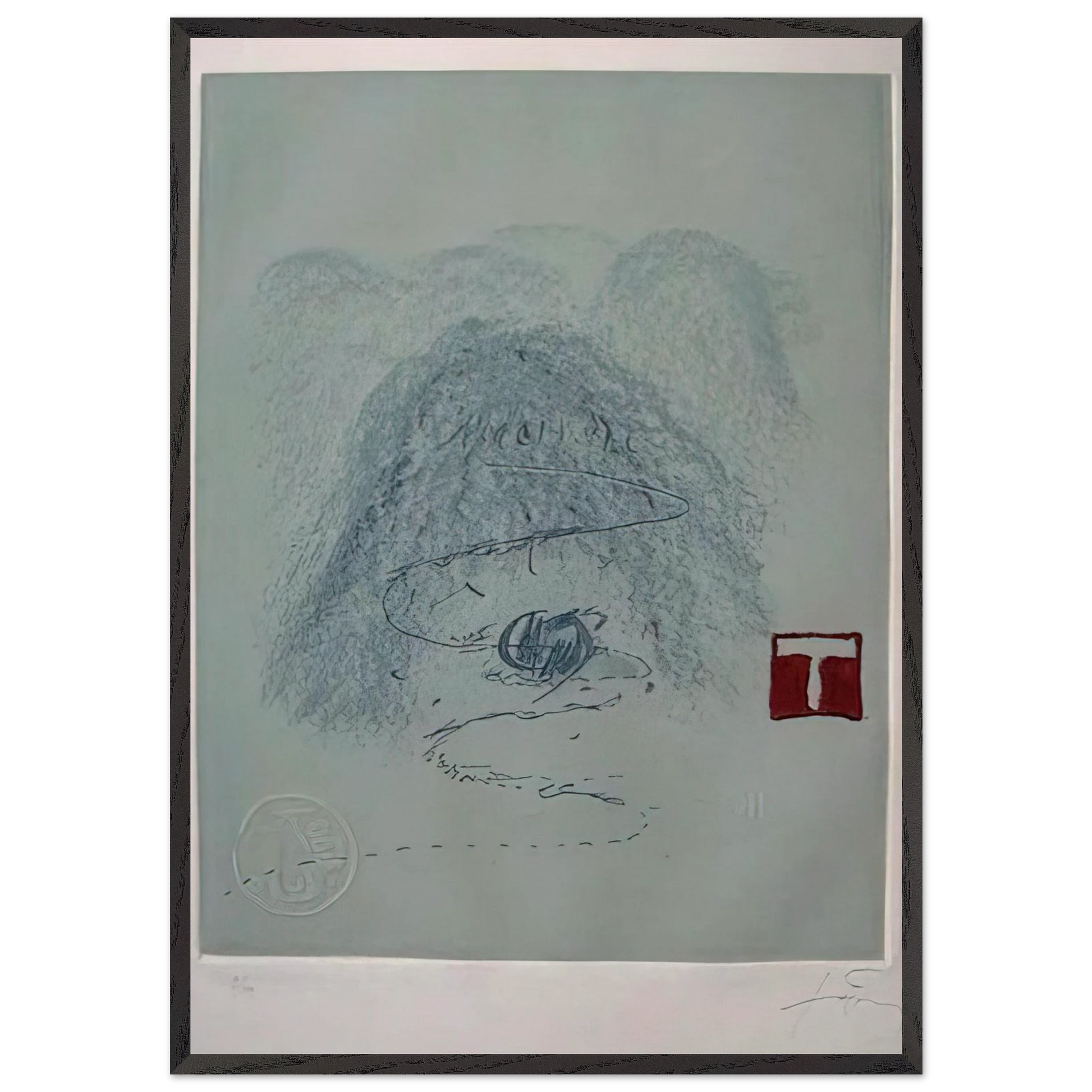 APARICIONS 3 1982 - Antoni Tapies Framed Art Print – Black Wooden Frame - Default Title - -Framed Art Print