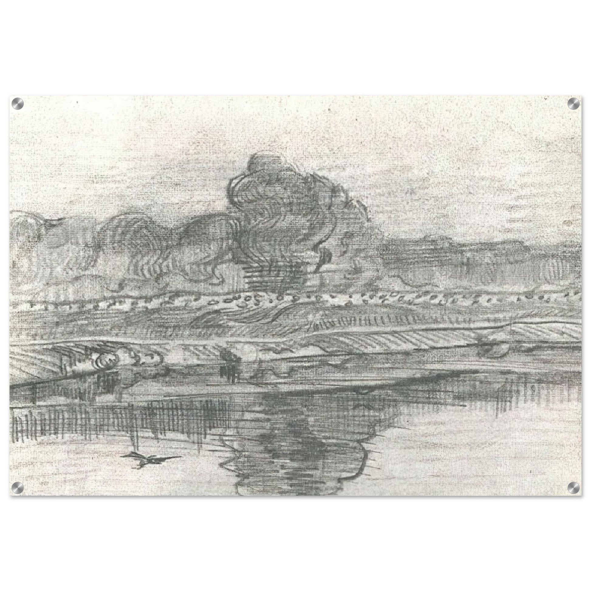 Landscape with the Oise - Vincent van Gogh Acrylic Print - 70x100 cm / 28x40″ inches