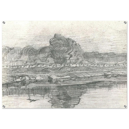 Landscape with the Oise - Vincent van Gogh Acrylic Print - 70x100 cm / 28x40″ inches