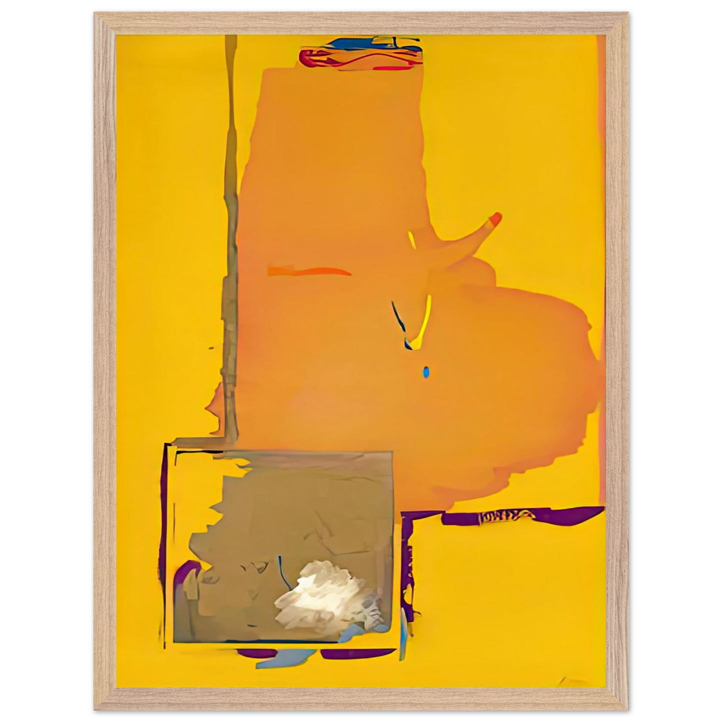 Helen Frankenthaler - Mardi Gras, 1987- Wall Art - 60x80 cm / 24x32 inches - Premium Wooden Framed Poster With Fine Art Paper - Black frame