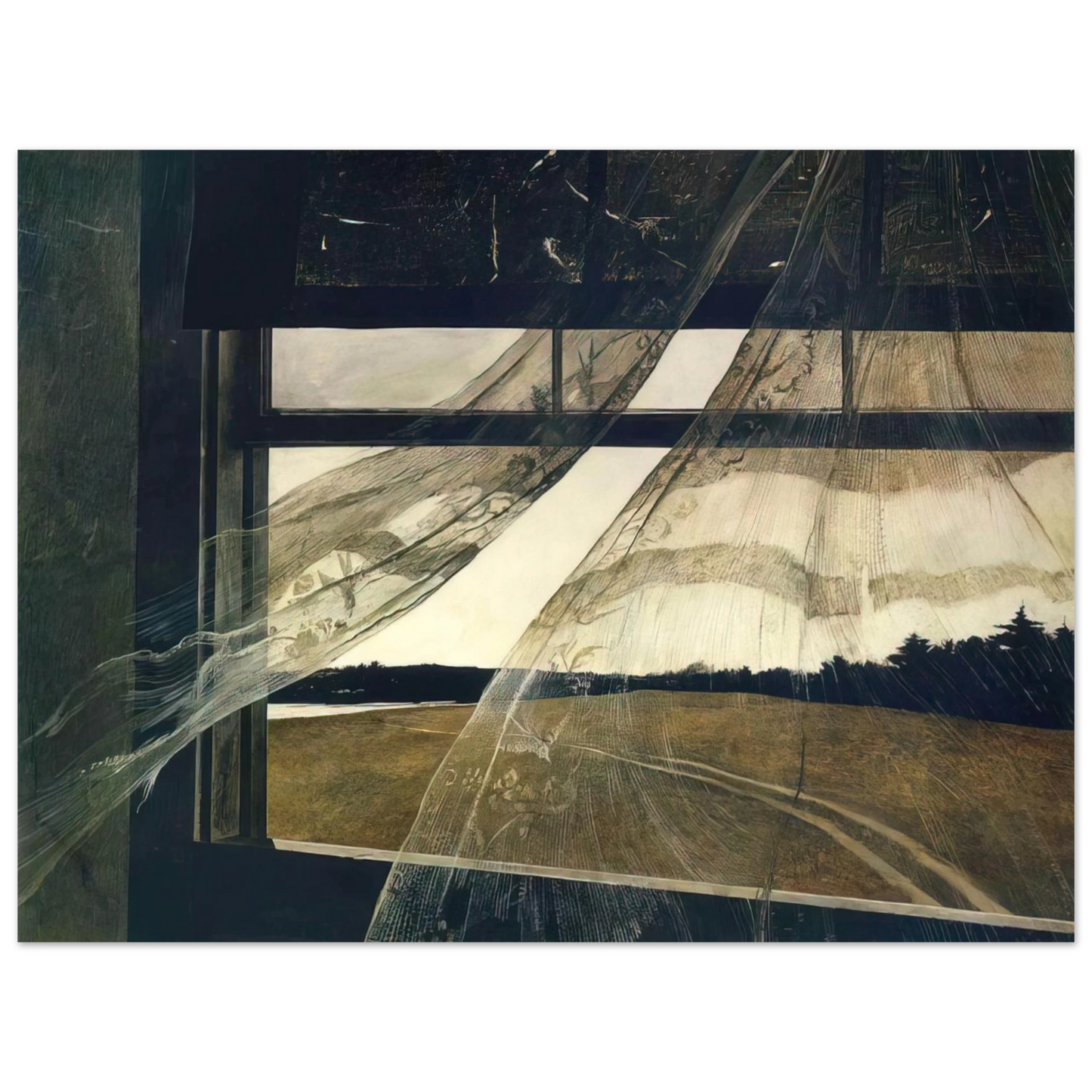 Andrew Wyeth - WIND FROM THE SEA 1947 Wall Art - 21x29.7 cm / 8x12" - Fine Art Poster - -