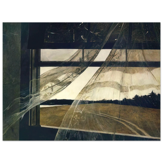Andrew Wyeth - WIND FROM THE SEA 1947 Wall Art - 21x29.7 cm / 8x12" - Fine Art Poster - -