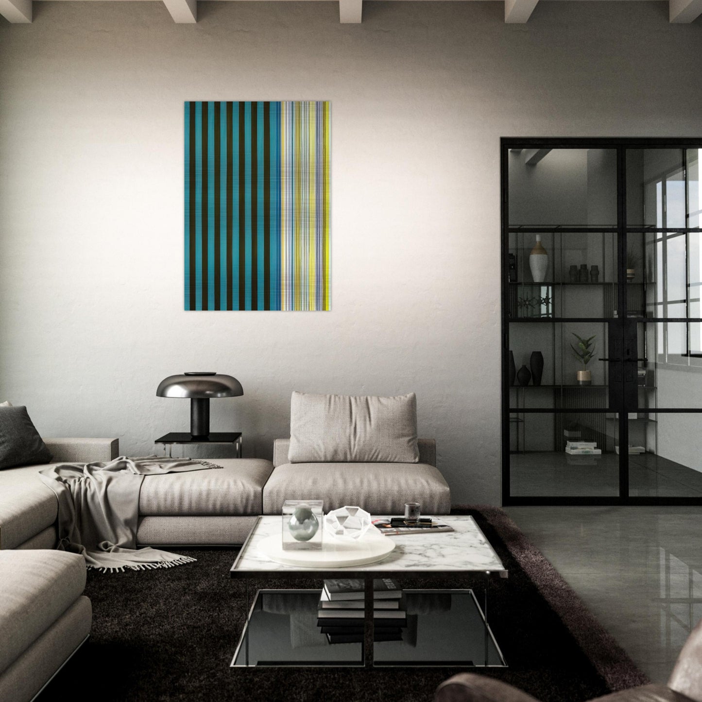 Green Stripes - 1970 - Gene Davis Brushed Aluminum Print - 70x100 cm / 28x40 inches | Gene Davis Aluminum Print | Gene Davis Prints