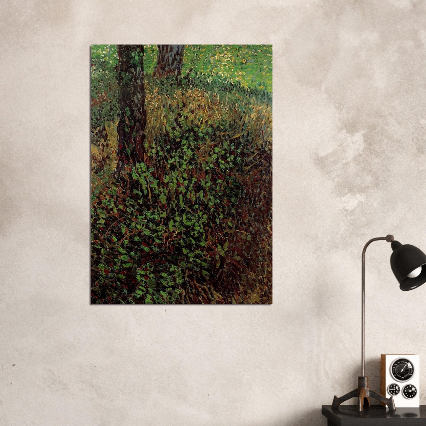 Undergrowth - Vincent van Gogh Brushed Aluminum Print - 70x100 cm / 28x40 inches | Vincent van Gogh Aluminum Print | Vincent van Gogh Prints