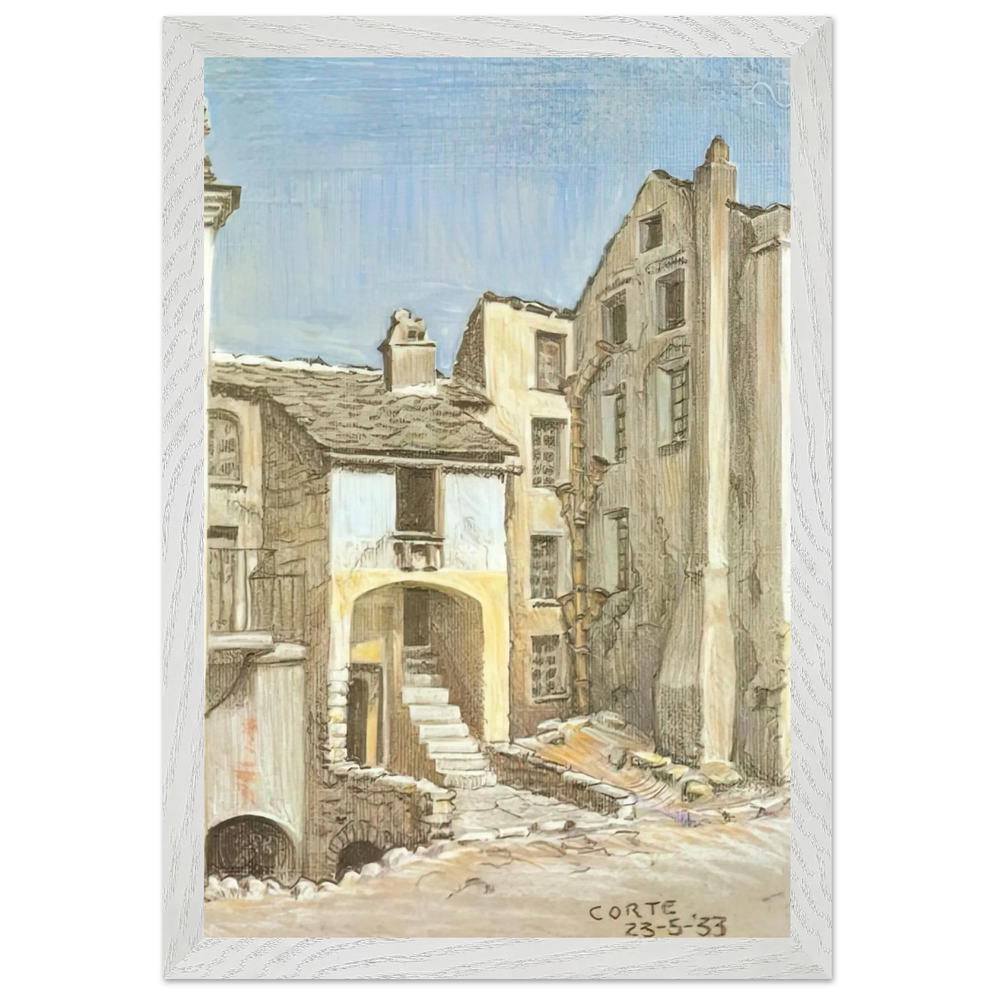 MC Escher - CORTE CORSICA Wall Art - 30x40 cm / 12x16 inches - Fine Art Poster - -