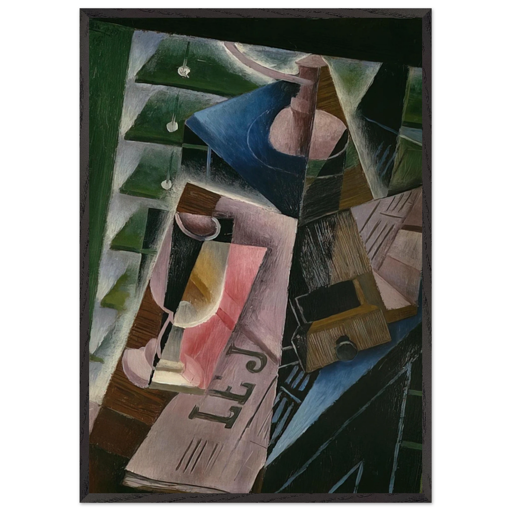 COFFEE GRINDER AND GLASS 1915 - Juan Gris Framed Art Print – Black Wooden Frame - Default Title - -Framed Art Print