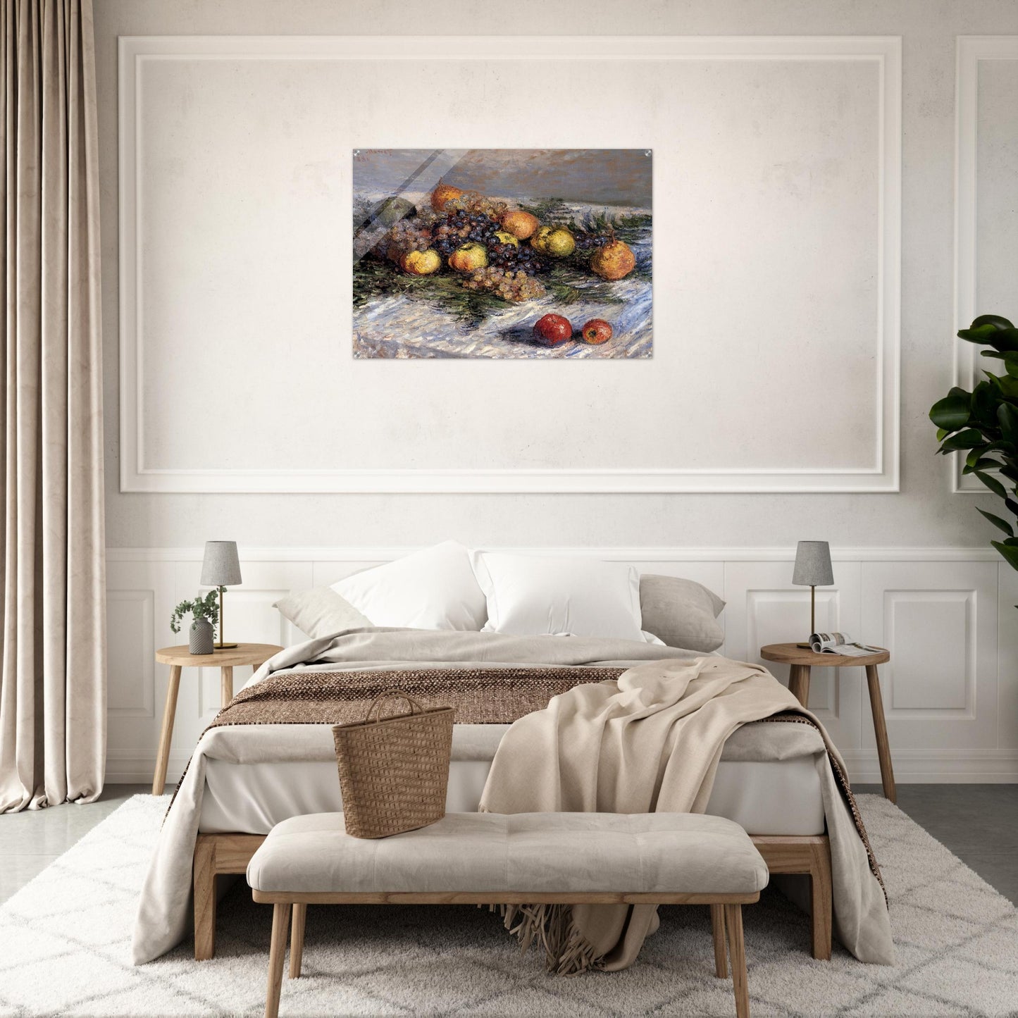 Still Life with Pears and Grapes - claude monet Acrylic Print - 70x100 cm / 28x40″ inches