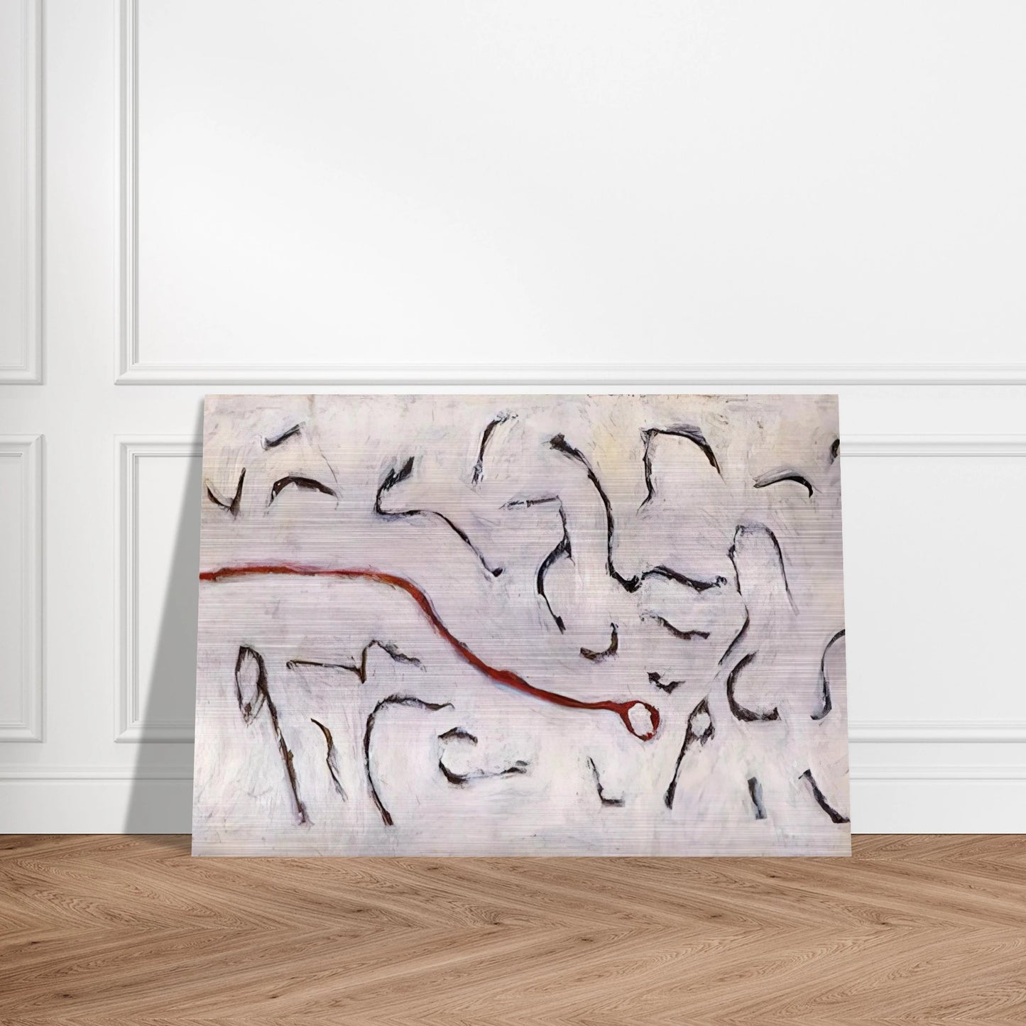 Red Line - 1952 - Gene Davis Brushed Aluminum Print - 70x100 cm / 28x40 inches | Gene Davis Aluminum Print | Gene Davis Prints