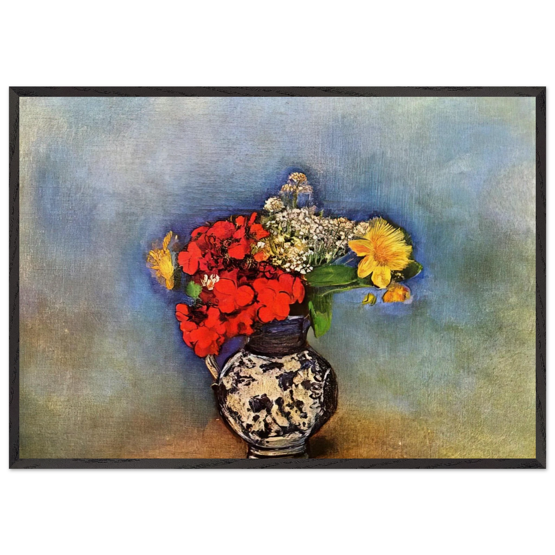 GERANIUMS 1910 - Odilon Redon Framed Art Print – Black Wooden Frame - Default Title - -Framed Art Print