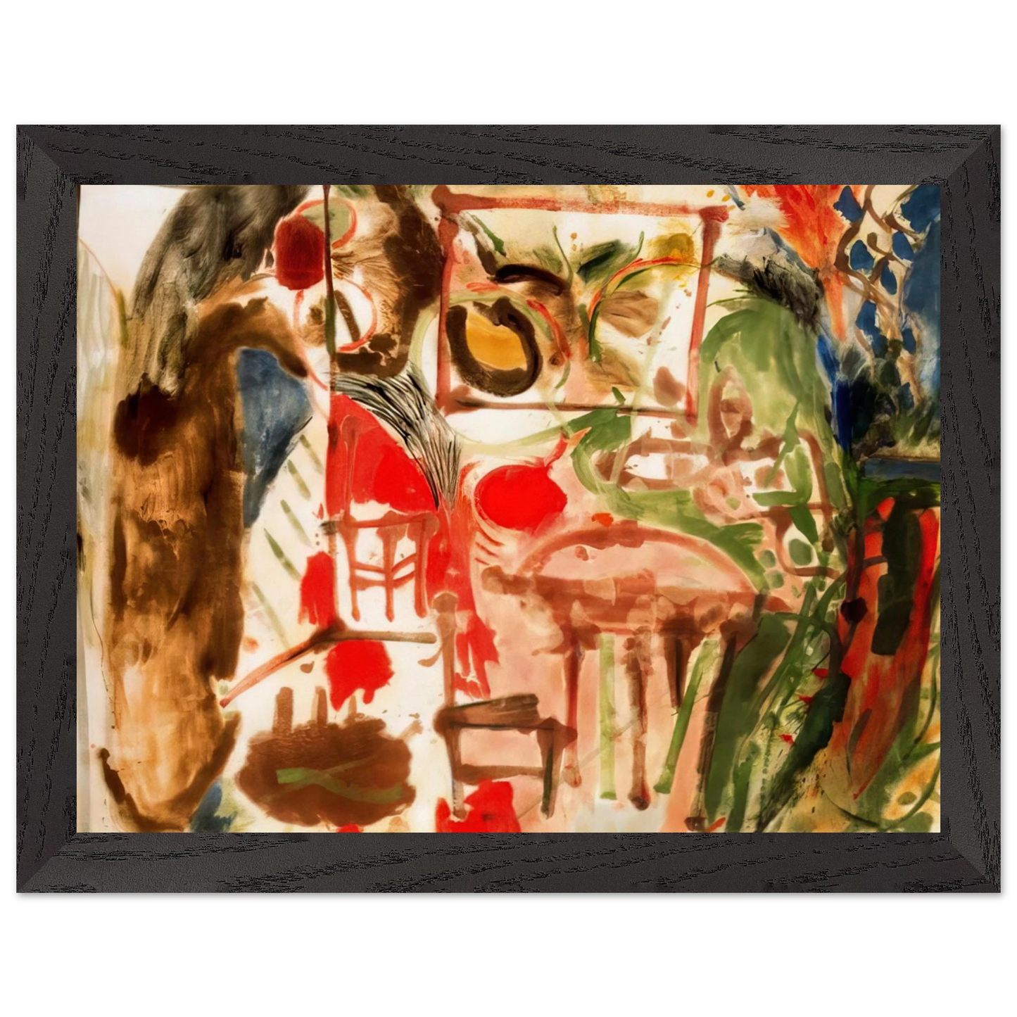Helen Frankenthaler - Interior - 1957 Wall art - 27x35 cm / 11x14 inches - Premium Wooden Framed Poster With Fine Art Paper - Black frame