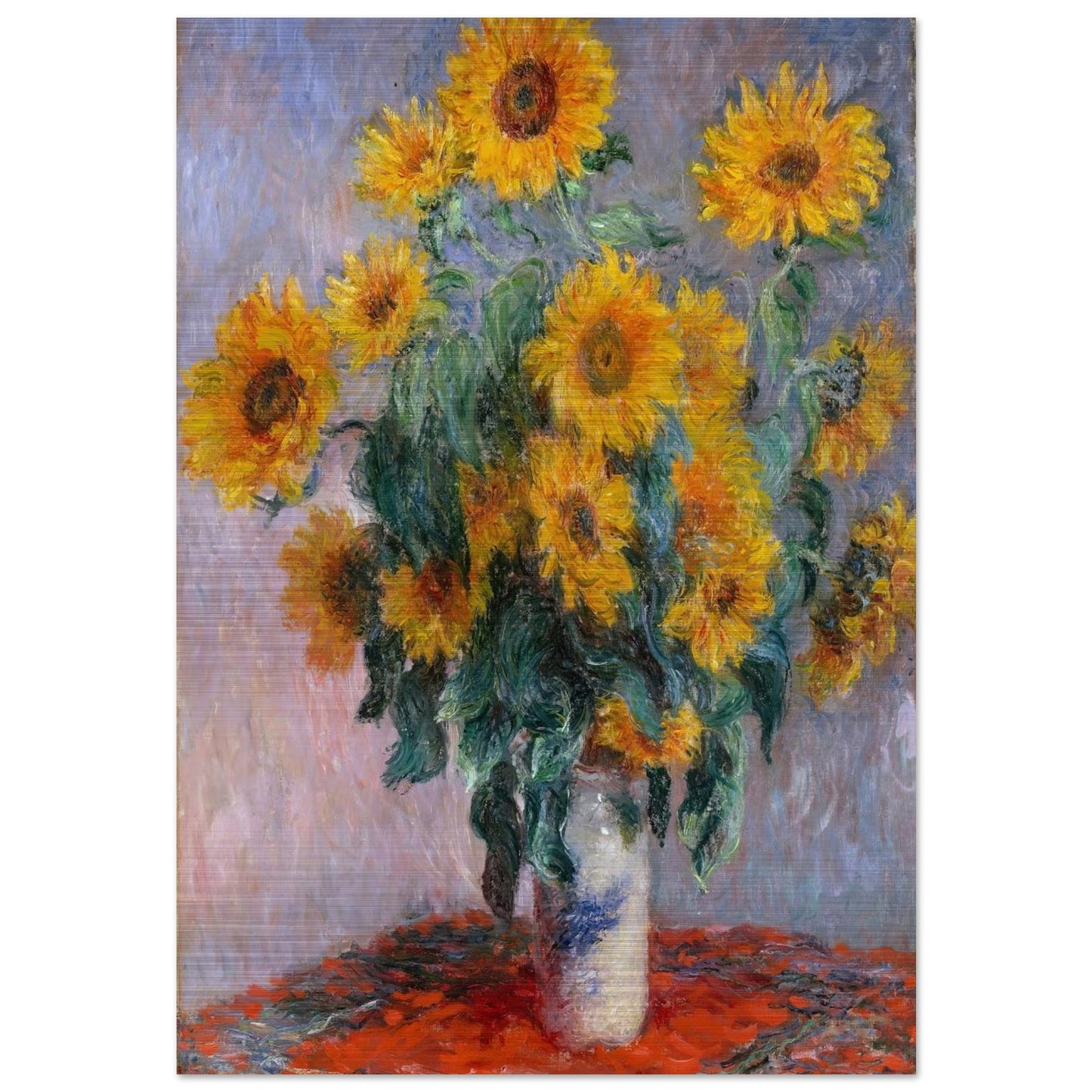 Bouquet of Sunflowers - claude monet Brushed Aluminum Print - 70x100 cm / 28x40 inches | claude monet Aluminum Print | claude monet Prints