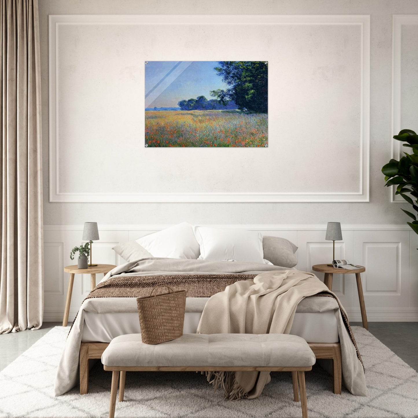Oat and Poppy Field, Giverny - claude monet Acrylic Print - 70x100 cm / 28x40″ inches