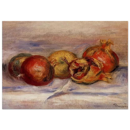 Three Pomegranates and Two Apples - Pierre-Auguste Renoir Brushed Aluminum Print - 70x100 cm / 28x40 inches | Pierre-Auguste Renoir Aluminum Print | Pierre-Auguste Renoir Prints