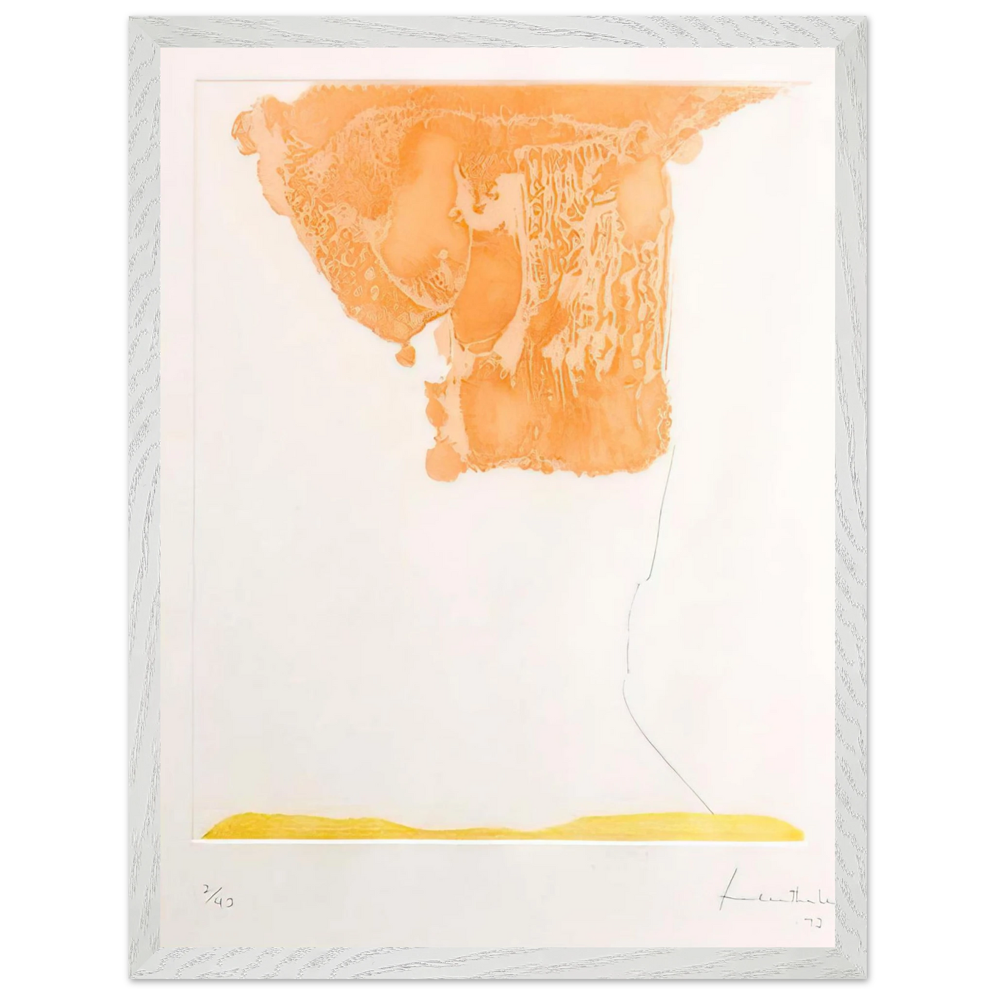 Helen Frankenthaler - Pranzo Italiano - 1973 Wall art - 27x35 cm / 11x14 inches - Premium Wooden Framed Poster With Fine Art Paper - White frame