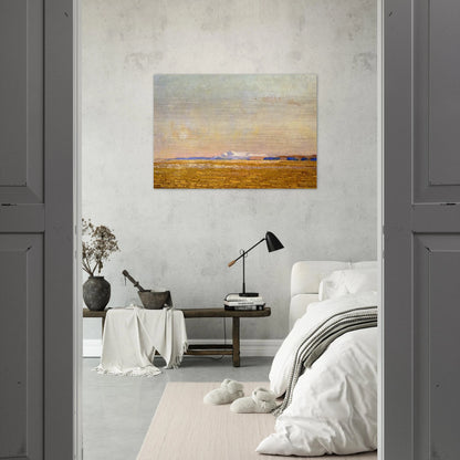 Moonrise at Sunset, Harney Desert - Childe Hassam Brushed Aluminum Print - 70x100 cm / 28x40 inches | Childe Hassam Aluminum Print | Childe Hassam Prints