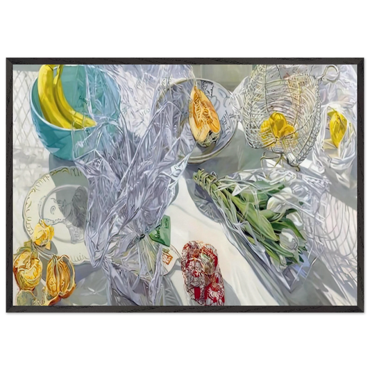 WHITE TULIPS 1999 - Janet Fish Framed Art Print – Black Wooden Frame - Default Title - -Framed Art Print