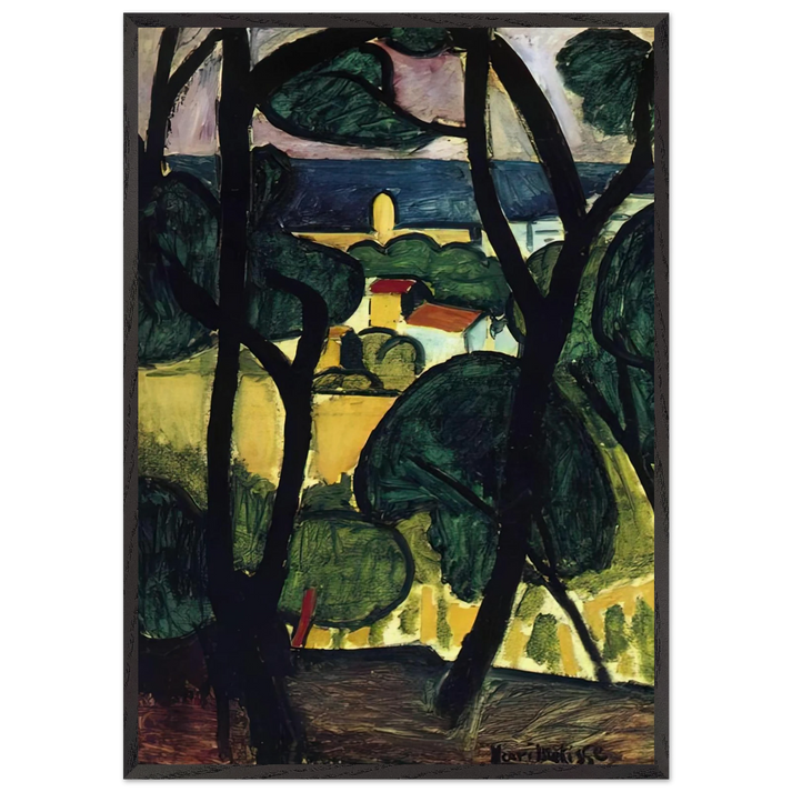 VIEW OF COLLIOURE - Henri Matisse 70x100 cm / 28x40 inches Framed Art Print – Black Wooden Frame