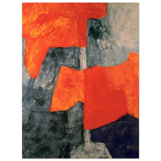 Serge Poliakoff - Composition grise et rouge - 1964 Fine Art Poster - Default Title