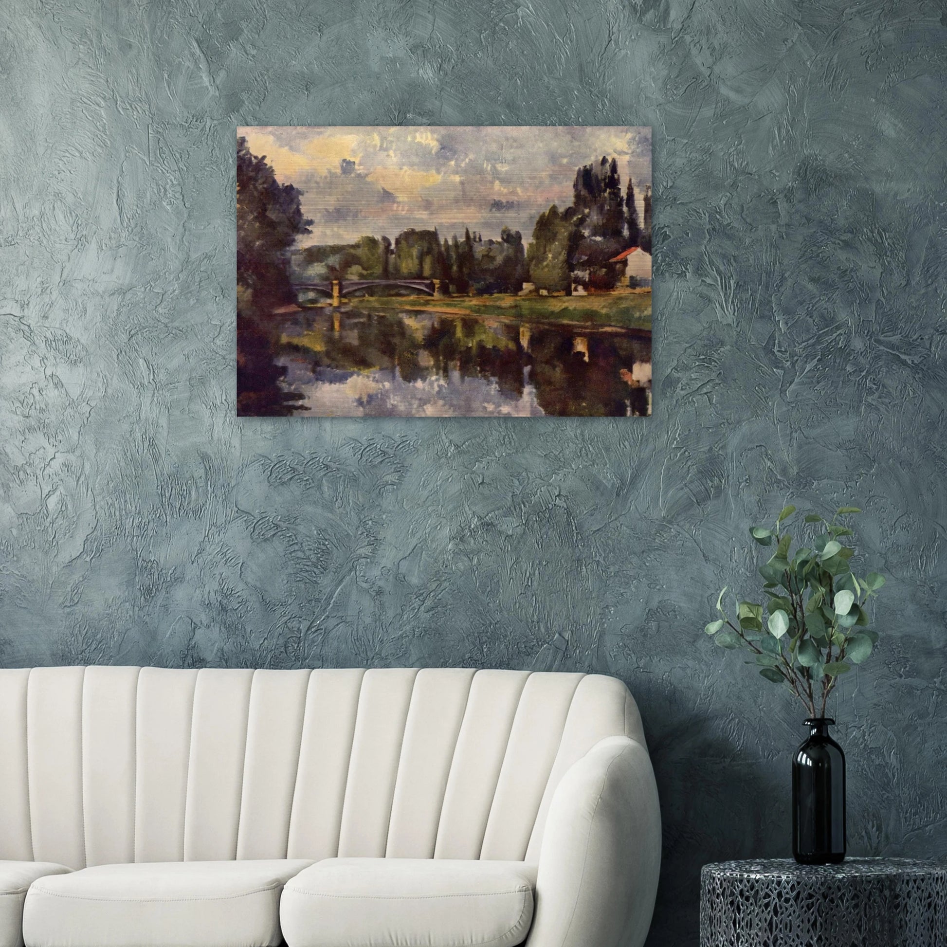 Bridge over the Marne - Paul Cézanne Brushed Aluminum Print - 70x100 cm / 28x40 inches | Paul Cézanne Aluminum Print | Paul Cézanne Prints