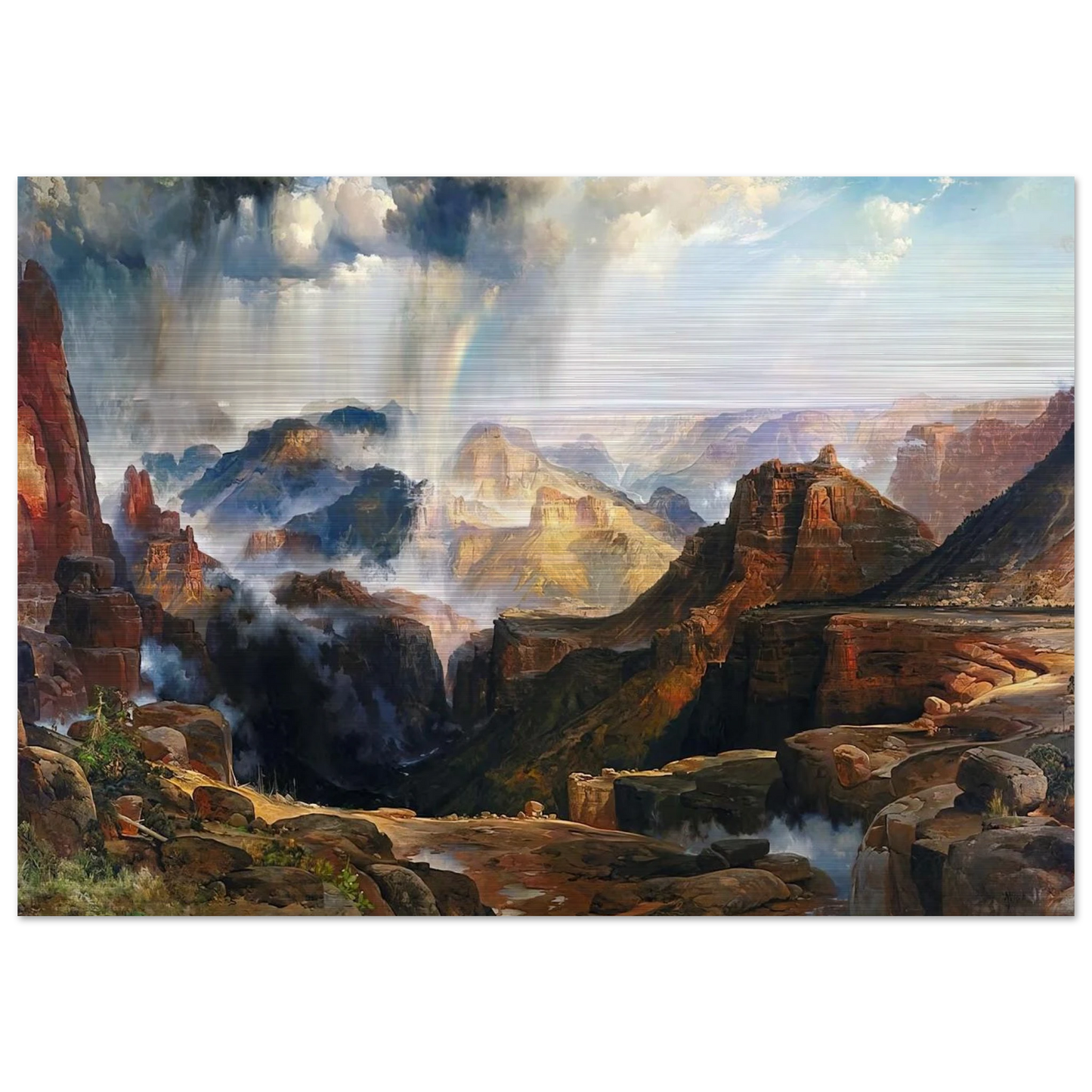 The Chasm of the Colorado - Thomas Moran Brushed Aluminum Print - 70x100 cm / 28x40 inches | Thomas Moran Aluminum Print | Thomas Moran Prints