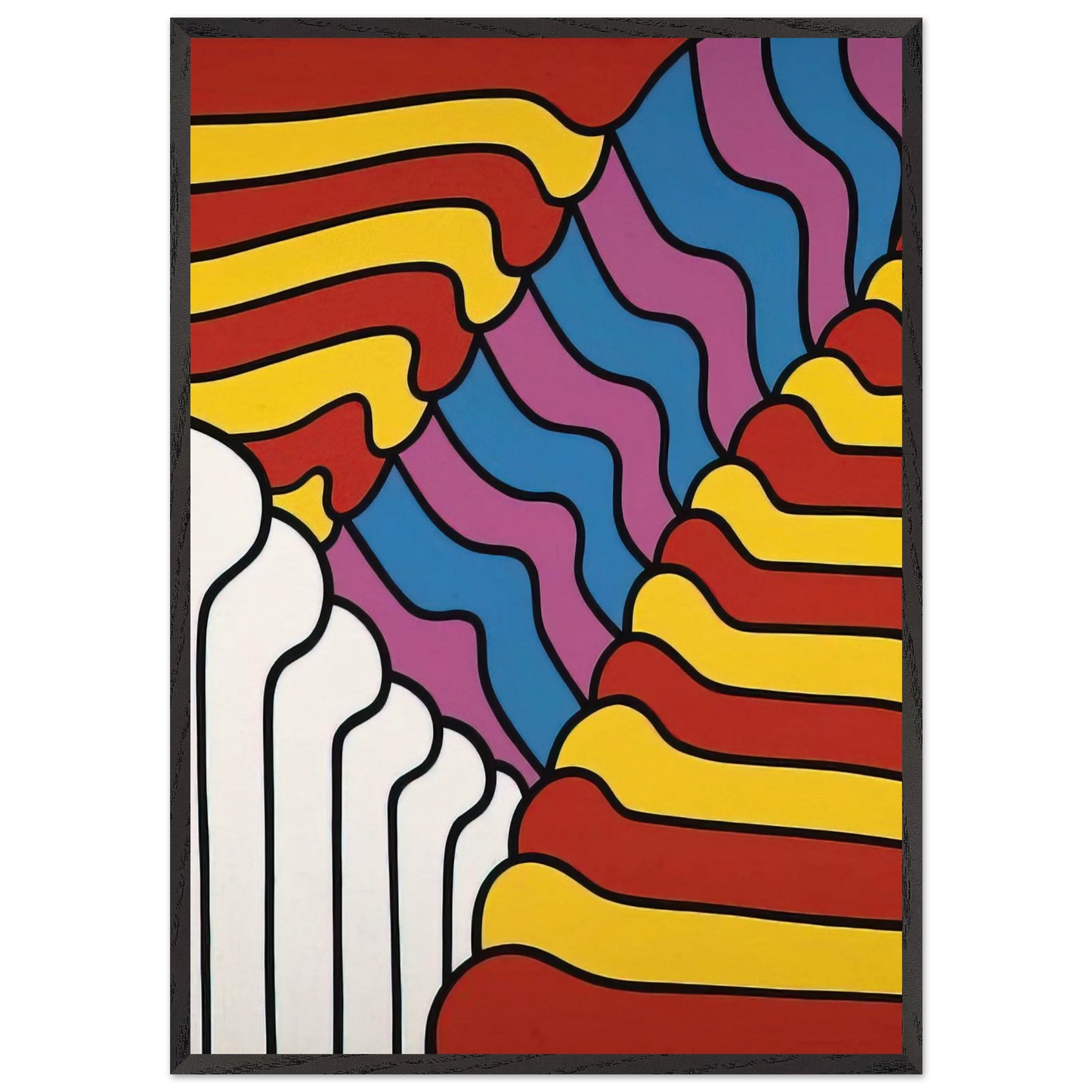 Untitled - 1965 N10 - Nicholas Krushenick Framed Art Print – Black Wooden Frame - Default Title - -Framed Art Print