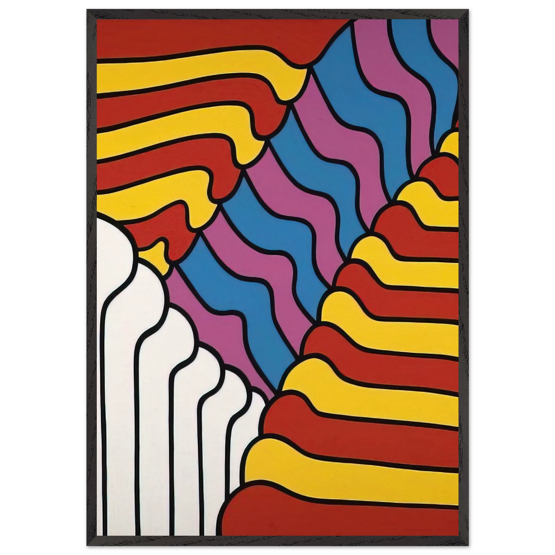 Untitled - 1965 N10 - Nicholas Krushenick Framed Art Print – Black Wooden Frame - Default Title - -Framed Art Print