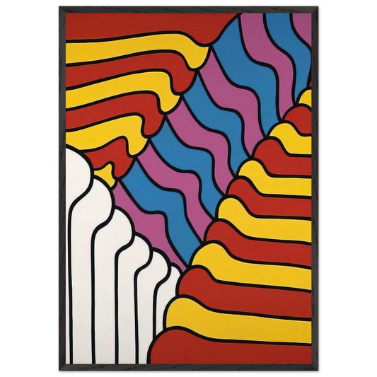 Untitled - 1965 N10 - Nicholas Krushenick Framed Art Print – Black Wooden Frame - Default Title - -Framed Art Print