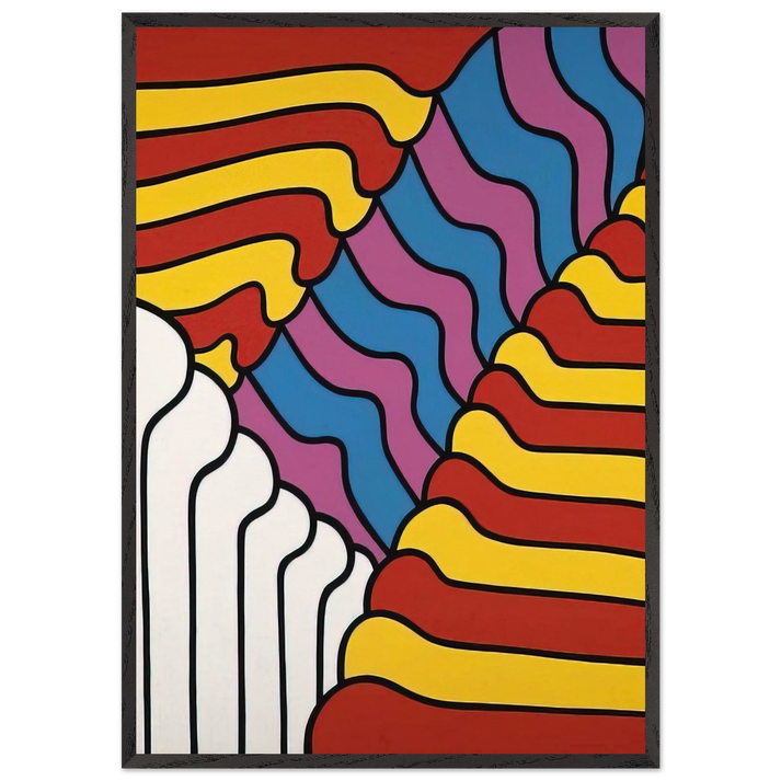 Untitled - 1965 N10 - Nicholas Krushenick 70x100 cm / 28x40 inches Framed Art Print – Black Wooden Frame