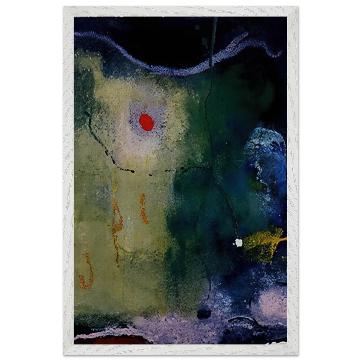 Helen Frankenthaler - The Other Side of the Moon - 1995 Wall art - 50x70 cm / 20x28 inches - Premium Wooden Framed Poster With Fine Art Paper - White frame