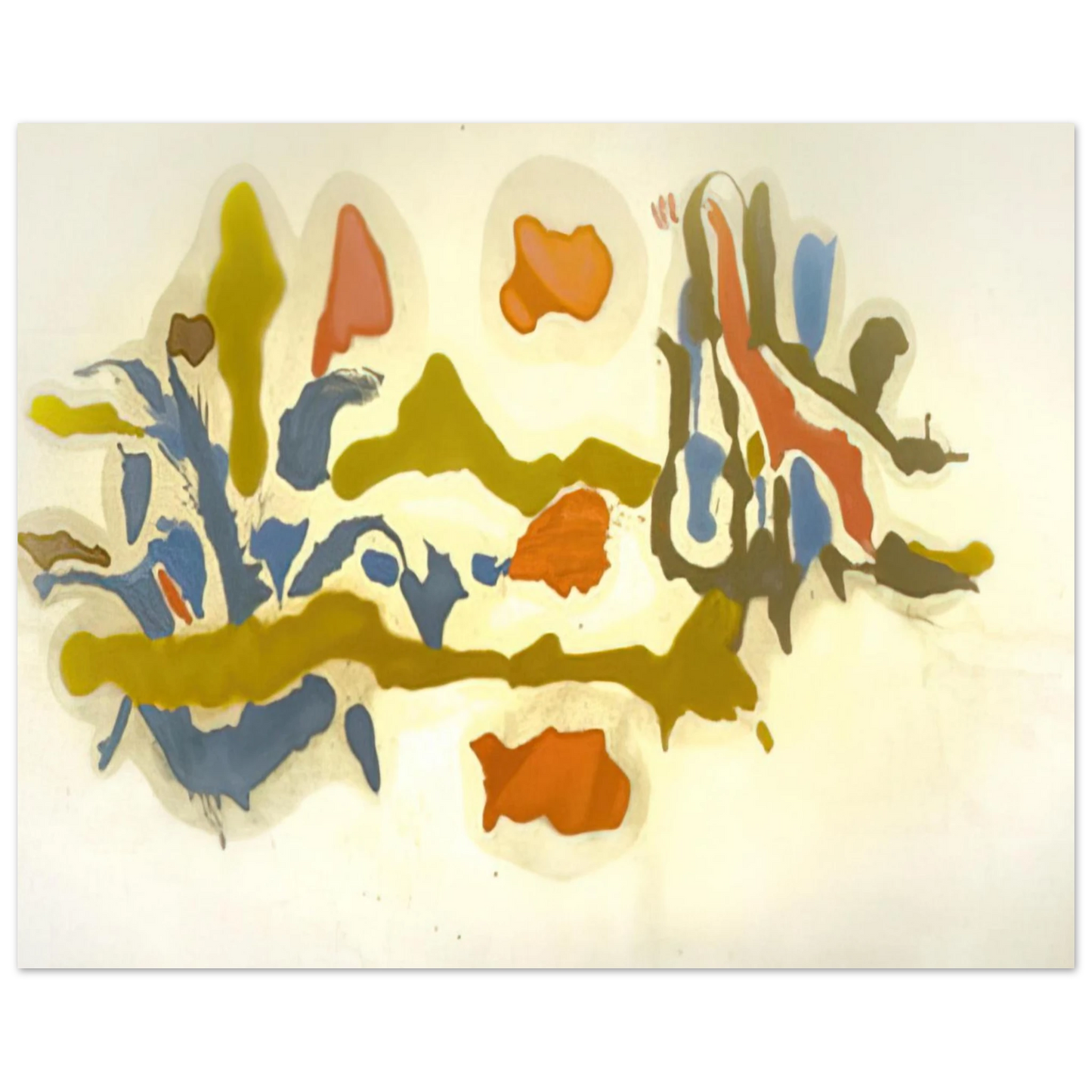 Helen Frankenthaler - Seascape with Dunes - 1962 Wall art - 13x18 cm / 5x7 inches - Premium Wooden Framed Poster With Fine Art Paper - White frame