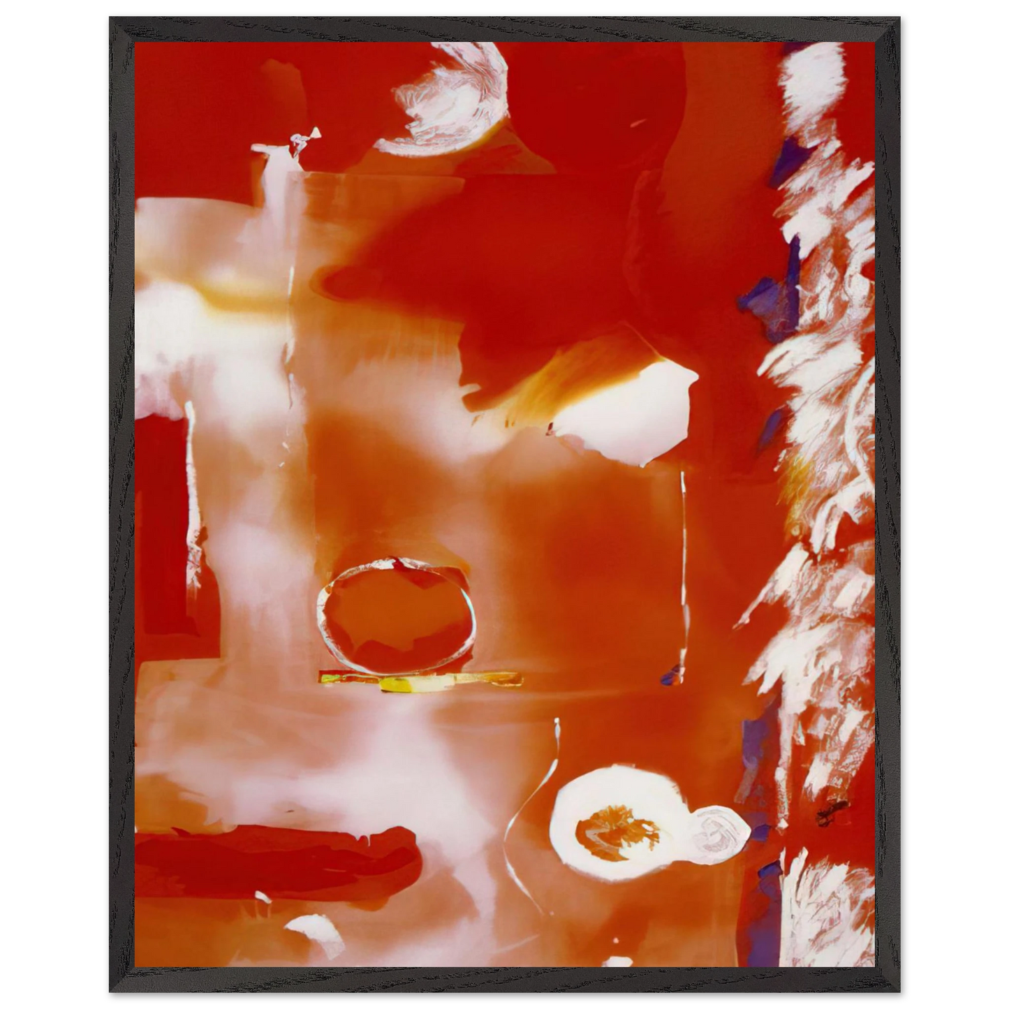 Helen Frankenthaler - Seeing the Moon on a Hot Summer Day - 1987 Wall art - 20x25 cm / 8x10 Inches - Premium Wooden Framed Poster With Fine Art Paper - Black frame